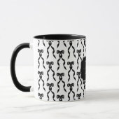 Fancy zwarte boog monogram mok (Links)
