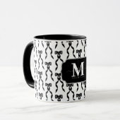 Fancy zwarte boog monogram mok (Voorkant links)