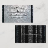 Fancy Zwarte Damask Wedding Website Kaart (Voorkant / Achterkant)