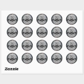 Fancy zwarte damast gotische Stickers / envelop af (Vel)