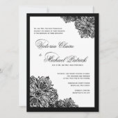 Fancy zwarte-gelaatsscriptweddenschappen kaart (Voorkant)