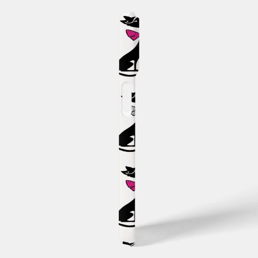 Fancy zwarte katten eigenzinnig patroonmonogram Case-Mate iPhone case (Achterkant / Rechts)