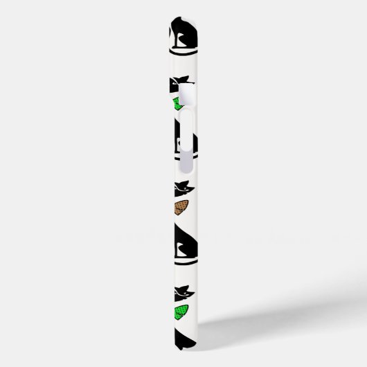 Fancy zwarte katten eigenzinnig patroonmonogram Case-Mate iPhone case (Achterkant / Links)