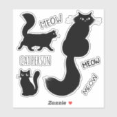 Fancy zwarte Katten | Pet Cats Vinyl Sticker Set (Vel)