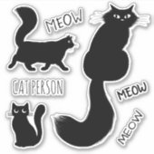 Fancy zwarte Katten | Pet Cats Vinyl Sticker Set (Voorkant)