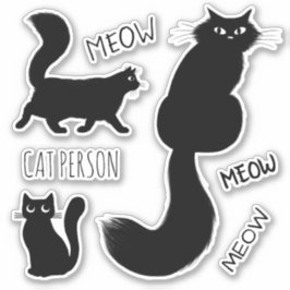 Fancy zwarte Katten | Pet Cats Vinyl Sticker Set