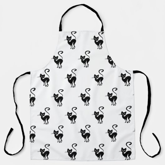 Fancy zwarte keukat schort (Voorkant)