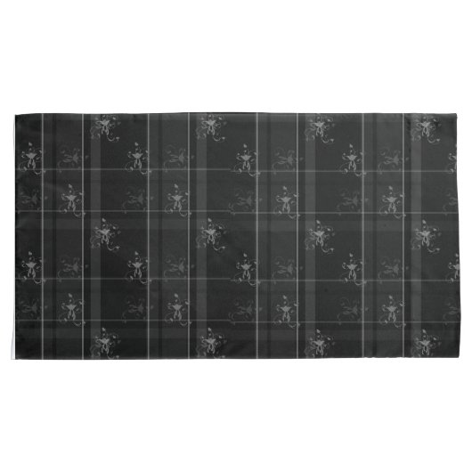 Fancy zwarte Pset King Size Pillowcases set Kussensloop (Voorkant-Rechts)