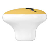 Fancy zwarte rooster keramische knop (Zijkant)