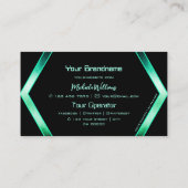 Fancy zwarte schimmelig Blauwgroen gevarieerde oog Visitekaartje (Achterkant)