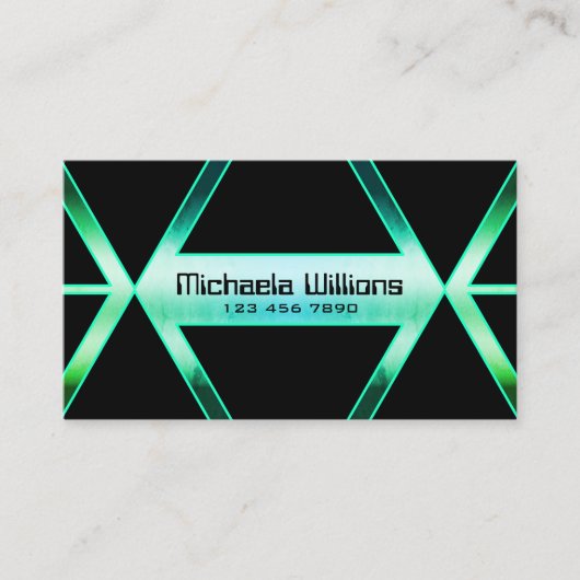 Fancy zwarte schimmelig Blauwgroen gevarieerde oog Visitekaartje (Voorkant)