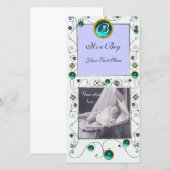 FANCY ZWEEFSIRLS BABY BOY MONOGRAM, aquamarine whi Aankondiging (Voorkant / Achterkant)