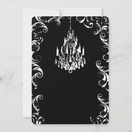 Fancy zwembril traar drop-handelier Wedding Invite Kaart (Achterkant)