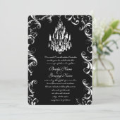 Fancy zwembril traar drop-handelier Wedding Invite Kaart (Staand voorkant)