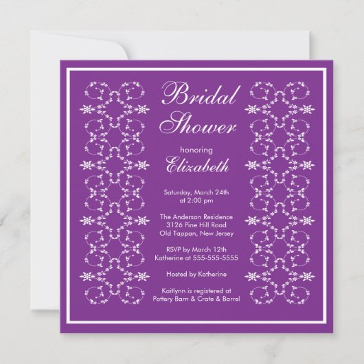 Fancy Zwemelen Lijst Bridal Shower Invitation Paar Kaart (Voorkant)