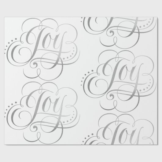 Fancy Zwirly Silver Foil kalligrafie - Faux Cadeaupapier (Vlak)