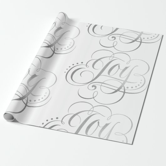 Fancy Zwirly Silver Foil kalligrafie - Faux Cadeaupapier (Uitgerold)