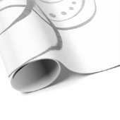 Fancy Zwirly Silver Foil kalligrafie - Faux Cadeaupapier (Rol Hoek)