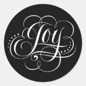 Fancy Zwiry kerstkalligrafie Ronde Sticker (Voorkant)