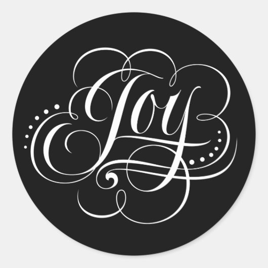 Fancy Zwiry kerstkalligrafie Ronde Sticker (Voorkant)