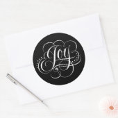 Fancy Zwiry kerstkalligrafie Ronde Sticker (Envelop)