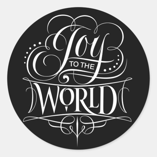 Fancy Zwiry kerstkalligrafie Ronde Sticker (Voorkant)