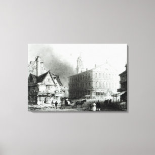 Faneuiel Hall, Boston Canvas Afdruk