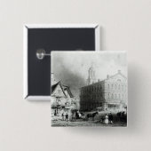 Faneuiel Hall, Boston Vierkante Button 5,1 Cm (Voorkant /achterkant)