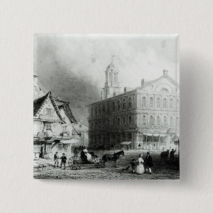 Faneuiel Hall, Boston Vierkante Button 5,1 Cm