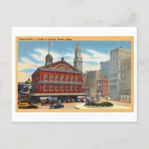 Faneuil Hall, Boston, Massachusetts, Vintage Trave Briefkaart