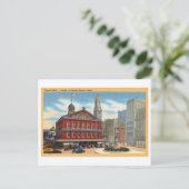 Faneuil Hall, Boston, Massachusetts, Vintage Trave Briefkaart (Staand voorkant)
