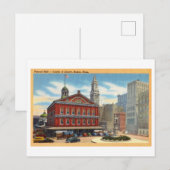 Faneuil Hall, Boston, Massachusetts, Vintage Trave Briefkaart (Voorkant / Achterkant)