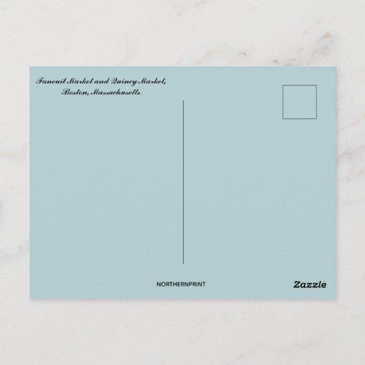  Faneuil Market en Quincy Market Boston MA Briefkaart (Achterkant)