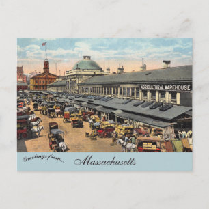 Faneuil Market en Quincy Market Boston MA Briefkaart