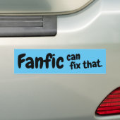 "Fanfic Can Fix"-Bumpersticker (blauw) Bumpersticker (Op auto)