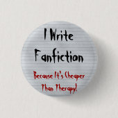 Fanfictie goedkoper dan therapie ronde button 3,2 cm (Voorkant)