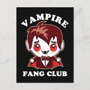 Fang Club   Funny Pun en Cute Vampire Briefkaart