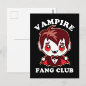 Fang Club | Funny Pun en Cute Vampire Briefkaart (Voorkant / Achterkant)
