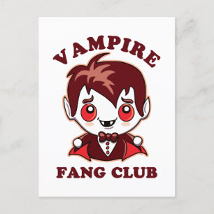 Fang Club   Funny Pun en Cute Vampire Briefkaart