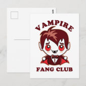 Fang Club | Funny Pun en Cute Vampire Briefkaart (Voorkant / Achterkant)