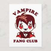 Fang Club | Funny Pun en Cute Vampire Briefkaart (Voorkant)