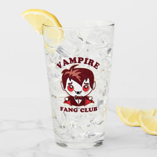 Fang Club | Funny Pun en Cute Vampire Glas (Voorkant ijs)