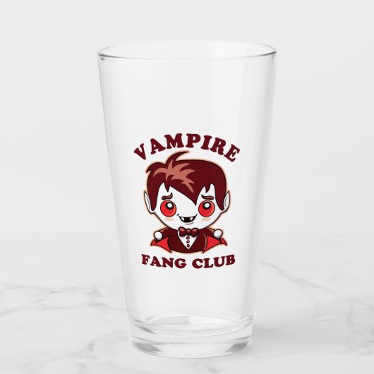 Fang Club | Funny Pun en Cute Vampire Glas (Voorkant)