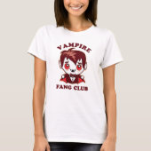 Fang Club | Funny Pun en Cute Vampire T-shirt (Voorkant)