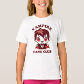 Fang Club | Funny Pun en Cute Vampire T-shirt (Voorkant)