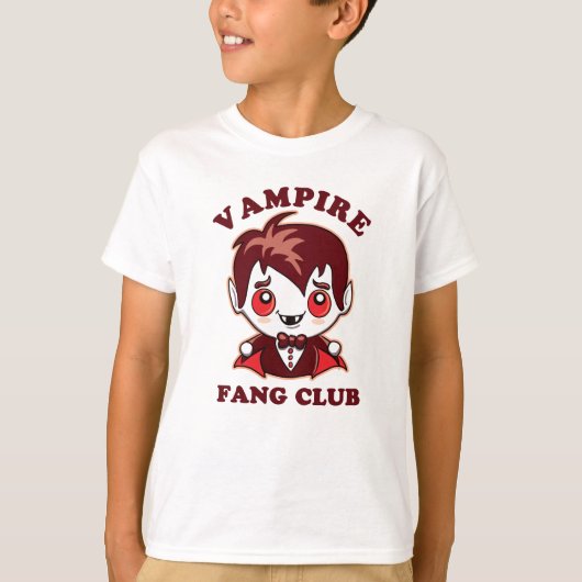 Fang Club | Funny Pun en Cute Vampire T-shirt (Voorkant)