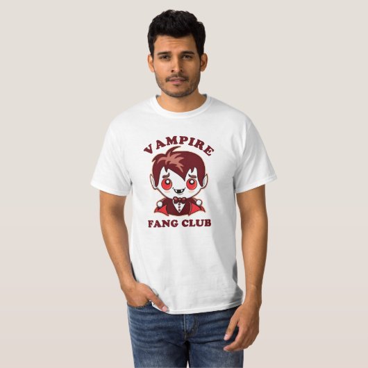 Fang Club | Funny Pun en Cute Vampire T-shirt (Voorkant volledig)