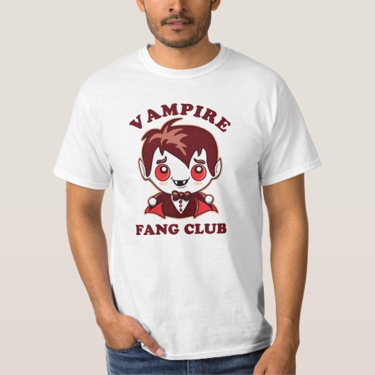 Fang Club | Funny Pun en Cute Vampire T-shirt (Voorkant)