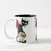 fang kat tweekleurige koffiemok (Links)
