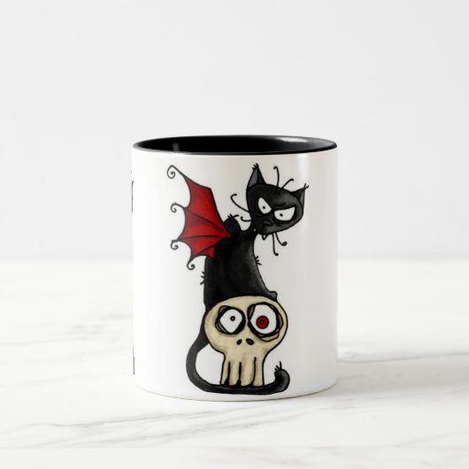 fang kat tweekleurige koffiemok (Center)